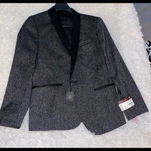J. FERRAR "Charcoal Sparkle" Slim Fit Suit Jacket, Size 42 SH,